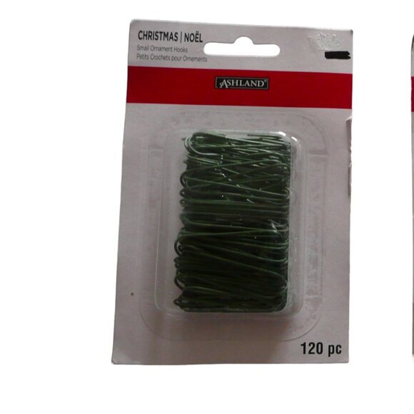 Ashland Christmas Tree Small Ornament Hooks (120 PC) Green - Picture 1 of 3